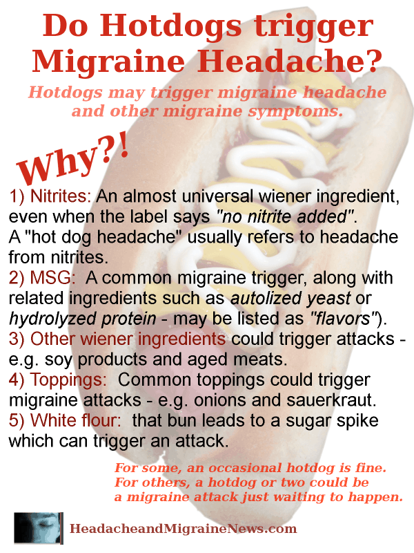 Hotdogs and Migraine Headache