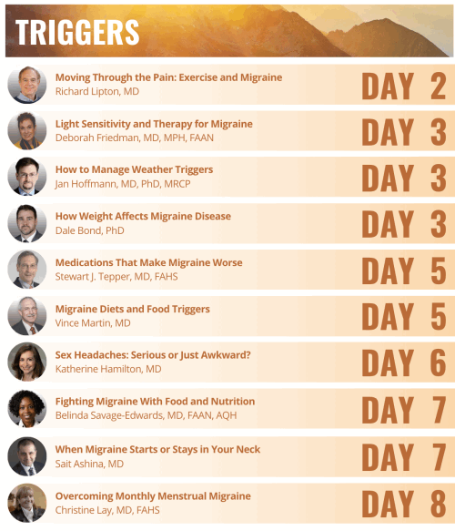 "Triggers" Learning Track from the Migraine World Summit.